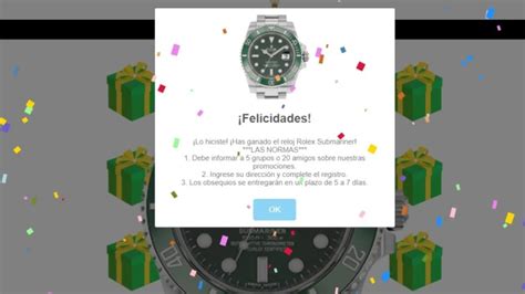 celebracion centenario rolex whatsapp|La última estafa en WhatsApp: sorteos gratis de relojes Rolex.